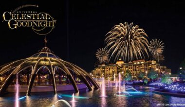 Guests can see Universal Celestial Goodnight at Epic Universe nightly, starting on July 7. (Artist Rendering Courtesy: Universal Orlando)