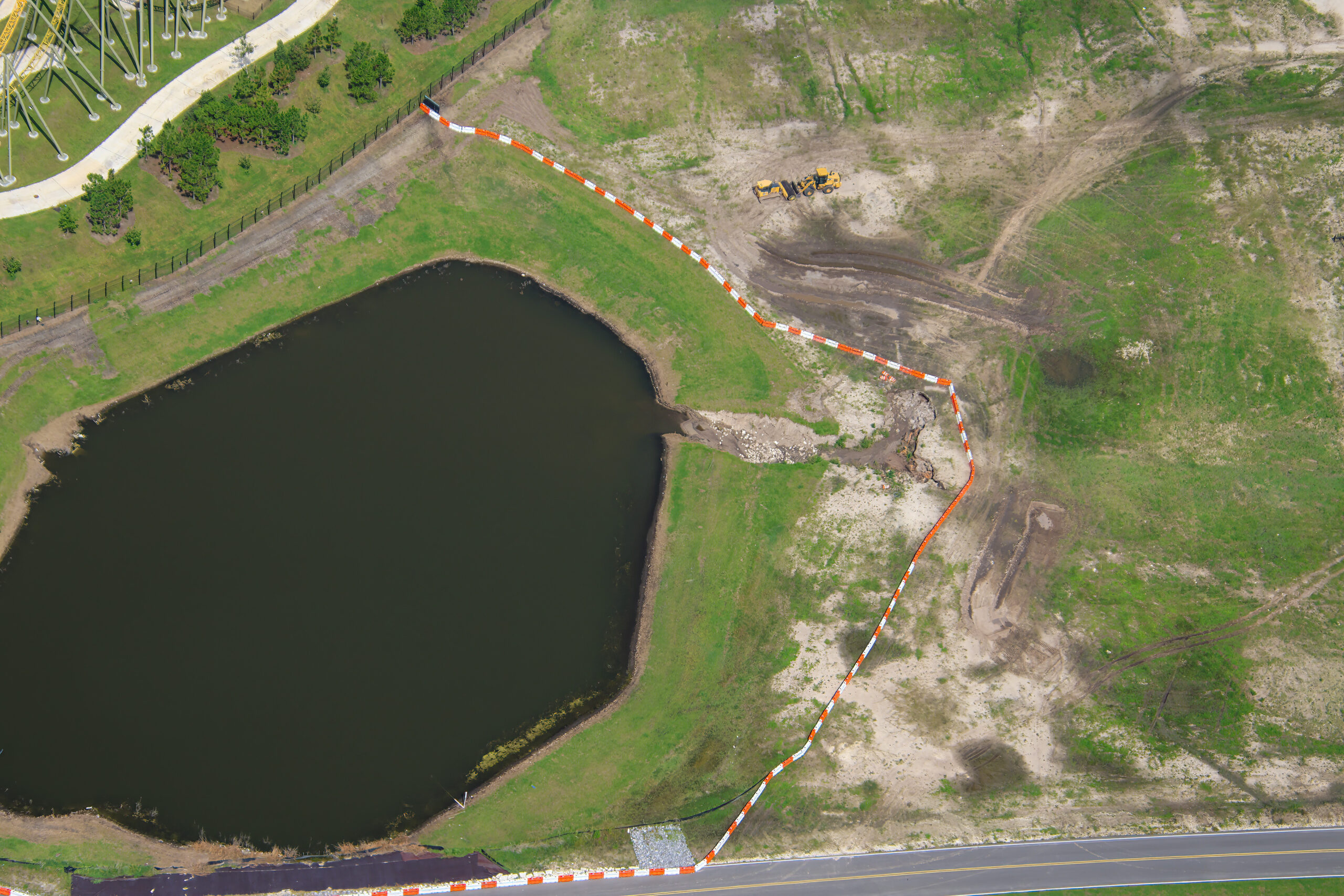 Epic Universe has begun a project to correct the natural erosion that is occurring at an expansion pad outside the park right next to Stardust Racers.