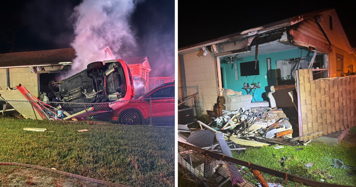 Car crashed into home and caught fire in St. Pete: SPFR