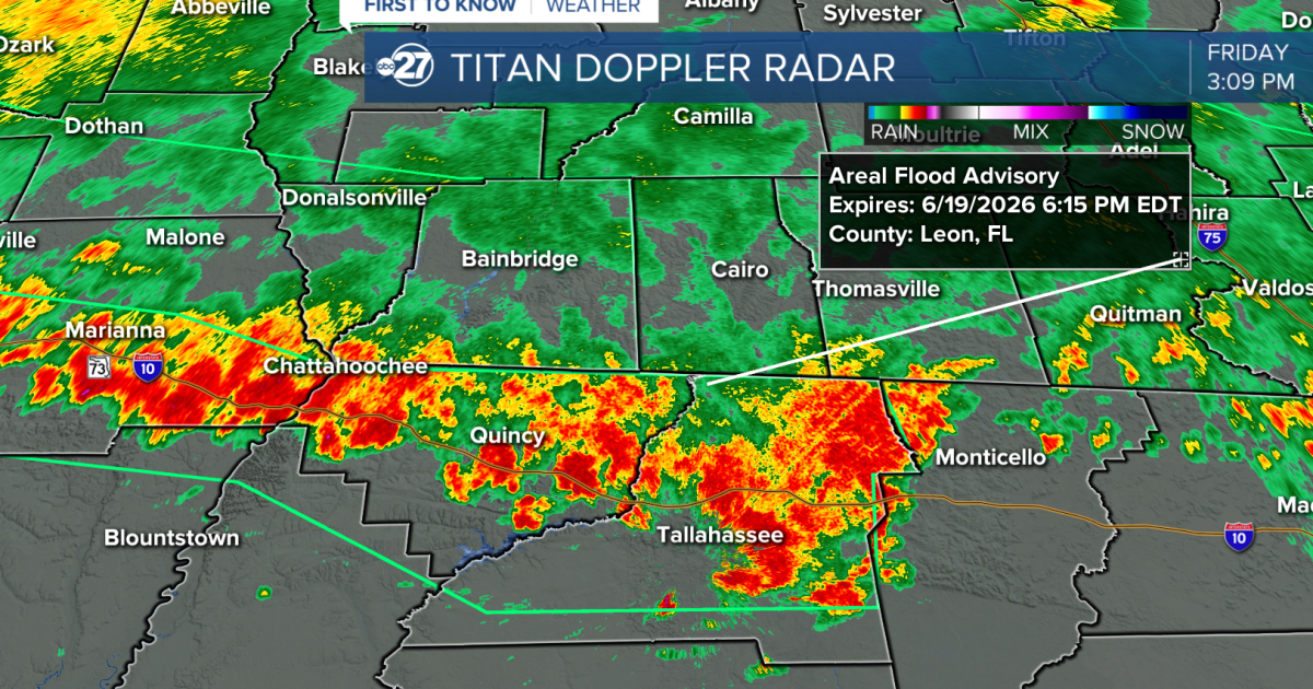 Heavy rain triggers flood advisory in Leon & multiple counties