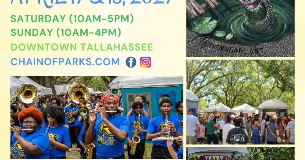 SAVE THE DATE! LeMoyne’s 27th Annual Chain of Parks Art Festival returns to Downtown Tallahassee on April 17 & 18, 2027