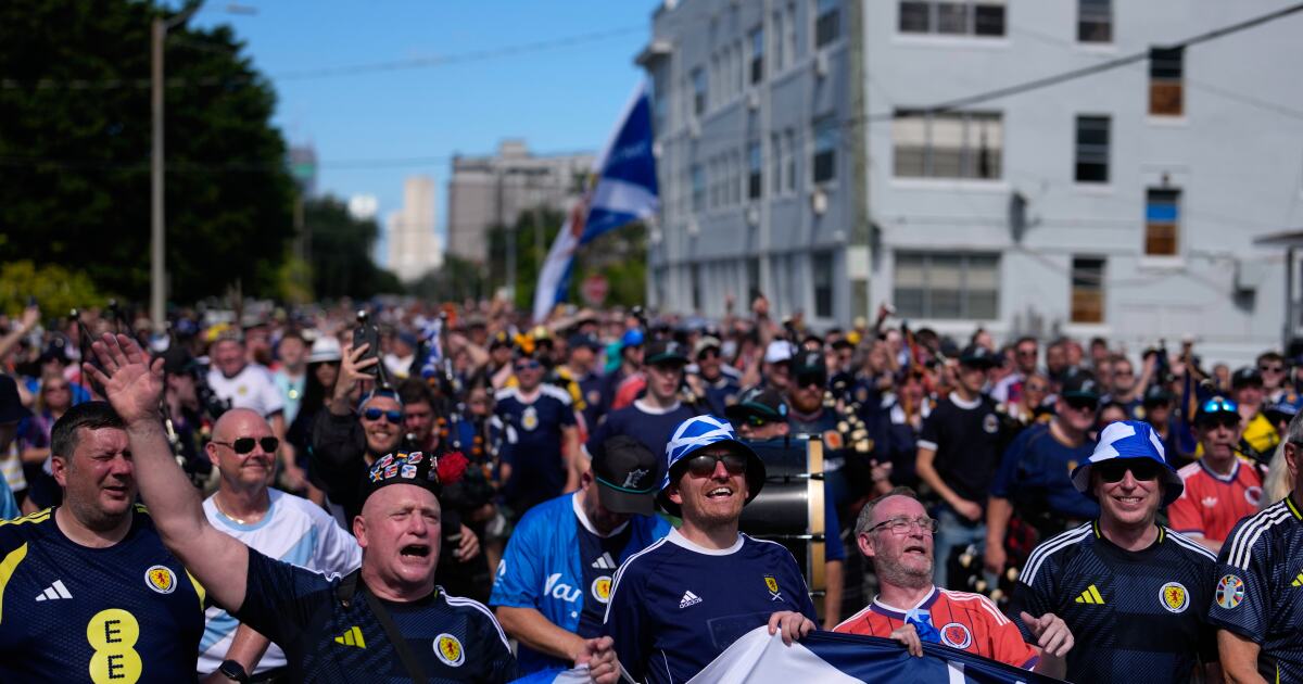 Yes, they can boogie: Scotland's Tartan Army invades Little Havana ahead of World Cup match