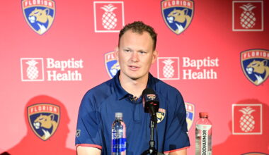 Brady Tkachuk introduced by Florida Panthers, discusses the trade to his brother’s team