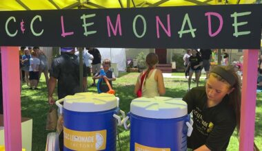 C&C Lemonade Factory, run by Caroline and Charlotte Gallagher, served about 300 cups of fresh lemonade during the milestone event. (Spectrum News)