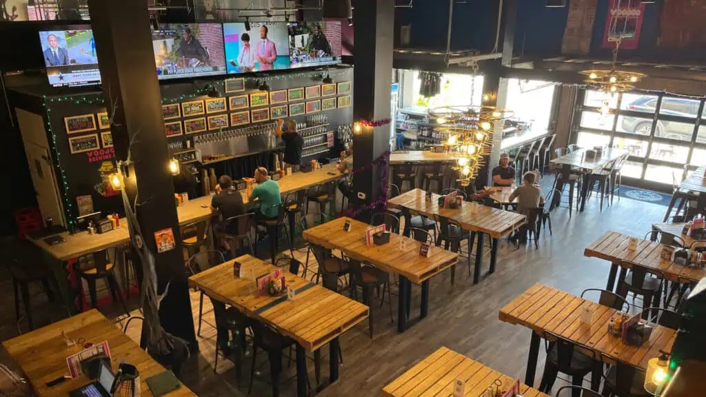 The interior of a brewpub