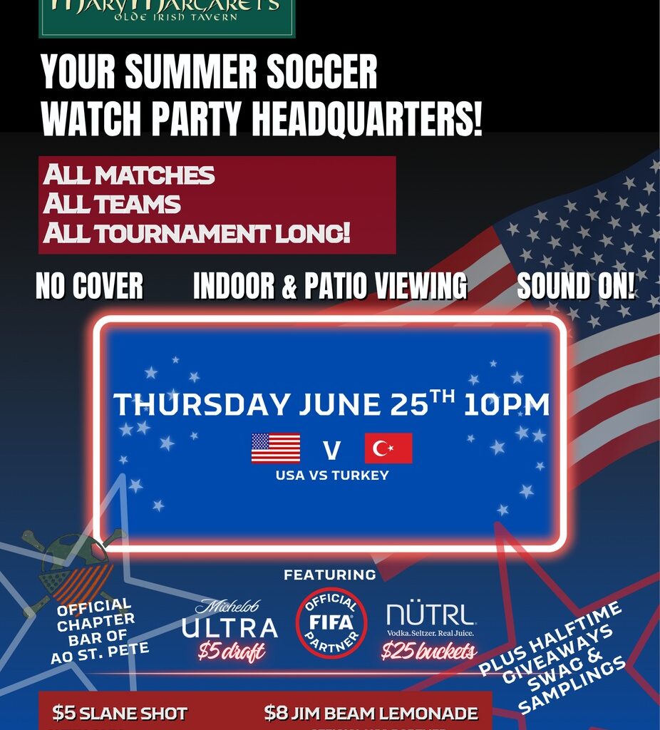 USA vs Turkey Watch Party in St. Pete at Mary Margaret’s Irish Tavern