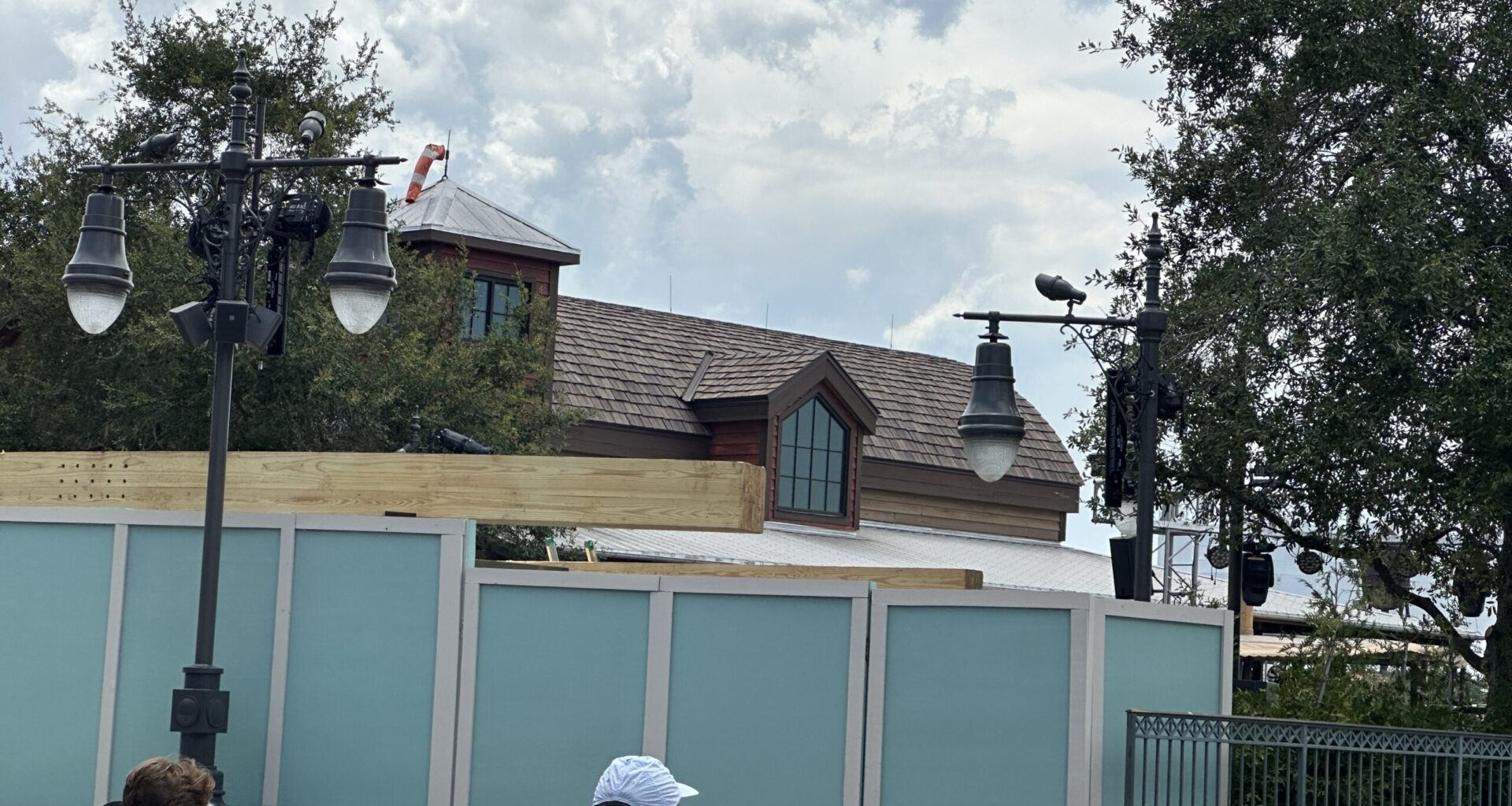 As you can see over the mint-colored construction walls, there are wooden supports for a roof over part of Waterview Park. At the time of the announced refurbishment on May 2, it was reported that the area would be closed for about a month. However, it has been over six weeks now since the closure began.