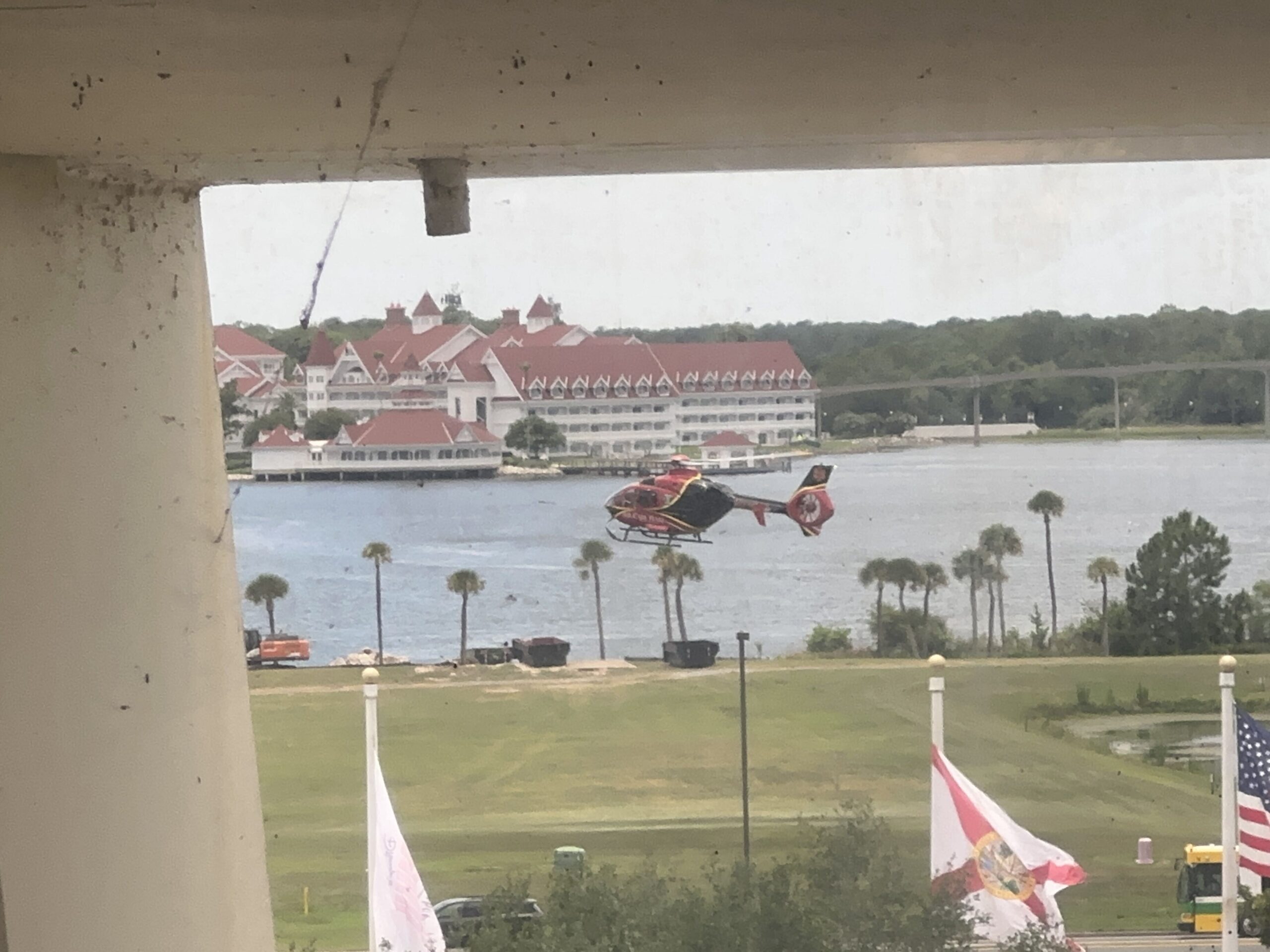 Coincidentally, WDWNT had a reporter in the area who saw several emergency vehicles and a medical helicopter taking off.