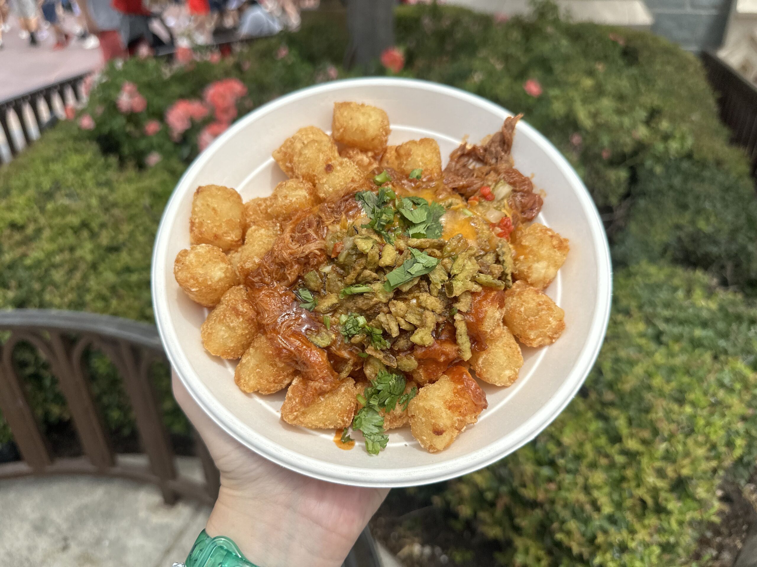 A new Barbecue Pork Tot Bowl is available at Friar's Nook in Fantasyland, and it's a welcome addition to the park.