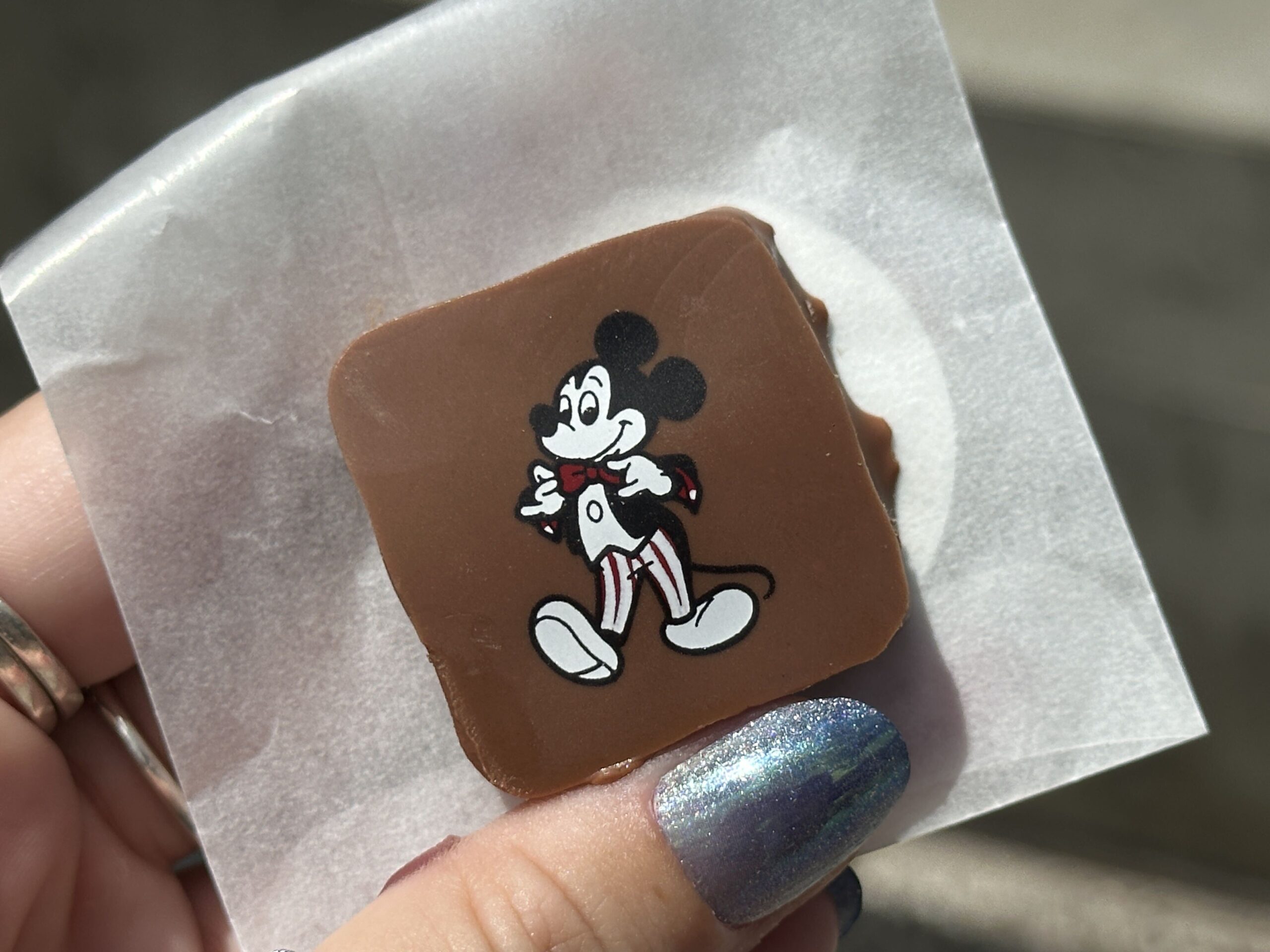 The Ganachery at Disney Springs is honoring the Fourth of July with a new Mickey Milk Chocolate Ganache Square.