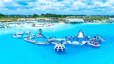 A Florida community near Tampa has America’s largest man-made lagoon, a 15-acre turquoise pool with a swim-up bar, kayaks, paddleboards and a floating obstacle course