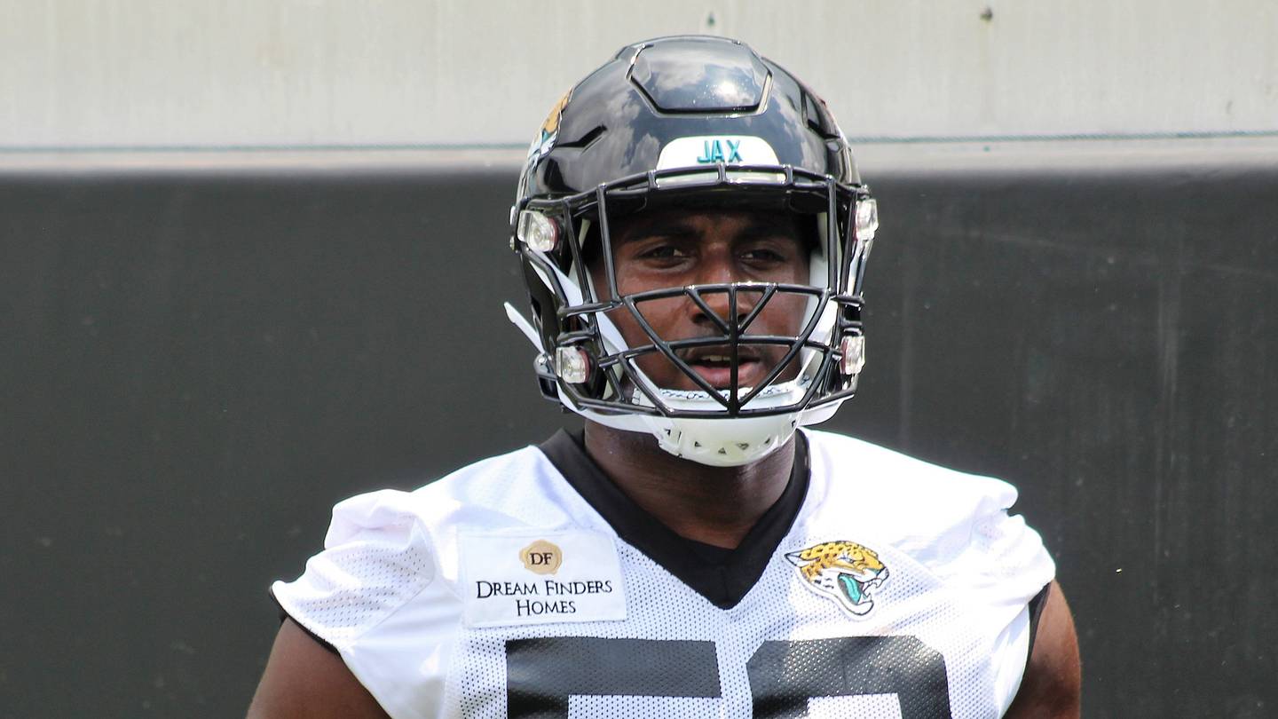 Yasir Abdullah looks on during the 2023 Jaguars Rookie Minicamp held at TIAA Bank Field.