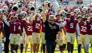 Head coach Mike Norvell leads Florida State into their matchup against the Pittsburgh Panthers on Oct. 11; the match up falls on his 44th birthday.