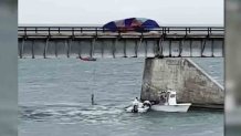 Scene of a fatal parasailing crash at Seven Mile Bridge in the Florida Keys on May 30, 2022.