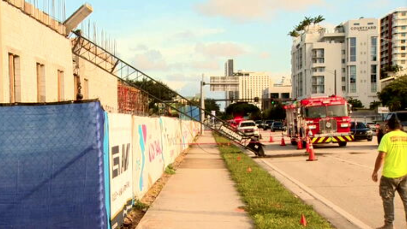 Crane collapses at Fort Lauderdale YMCA construction site; no injuries reported - WSVN 7News | Miami News, Weather, Sports