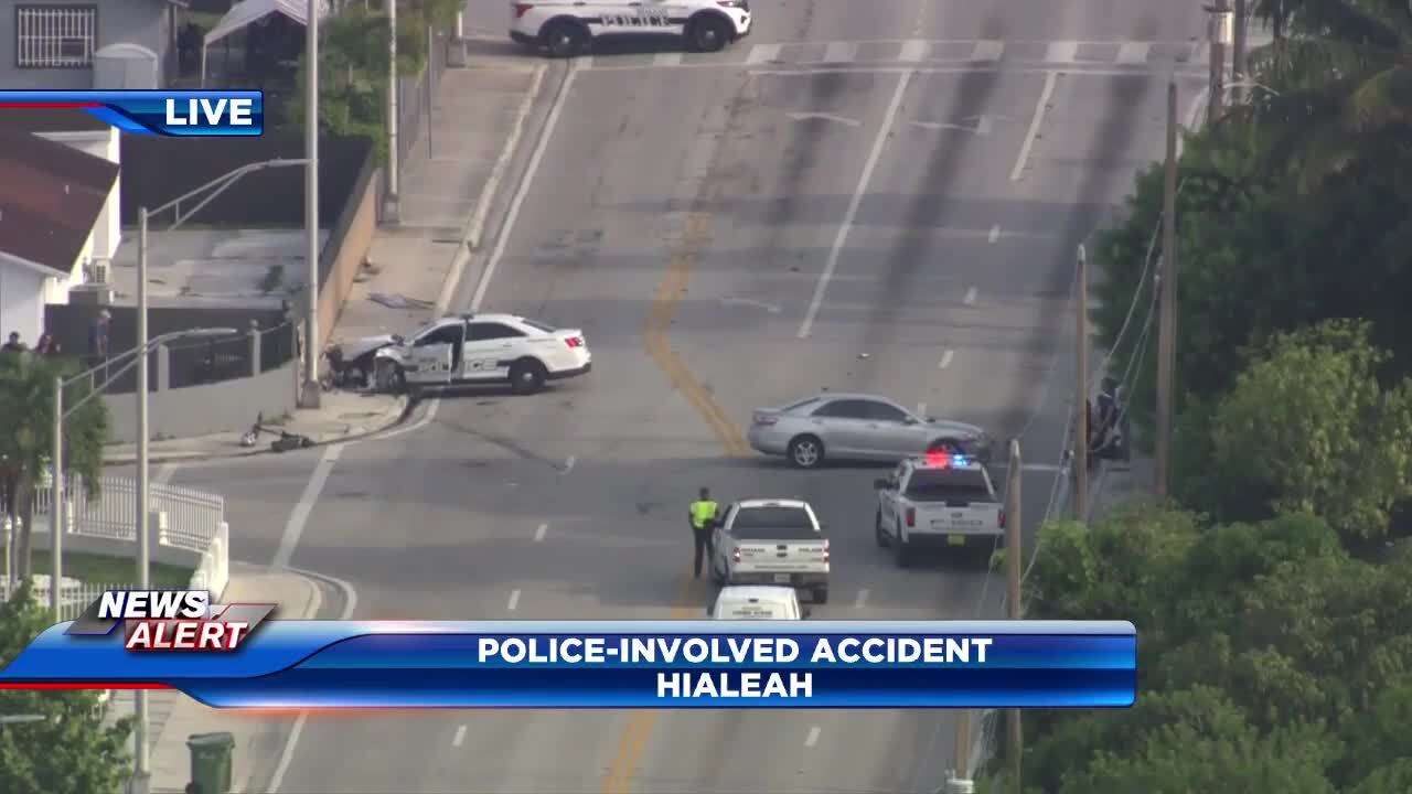 Investigation underway after police-involved crash in Hialeah - WSVN 7News | Miami News, Weather, Sports