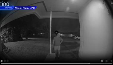Ring video captures man armed with long gun approaching Miami Shores home - WSVN 7News | Miami News, Weather, Sports