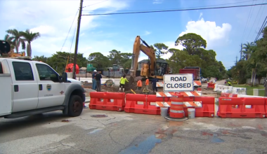 Water main break floods roadway in Wilton Manors; repairs underway - WSVN 7News | Miami News, Weather, Sports