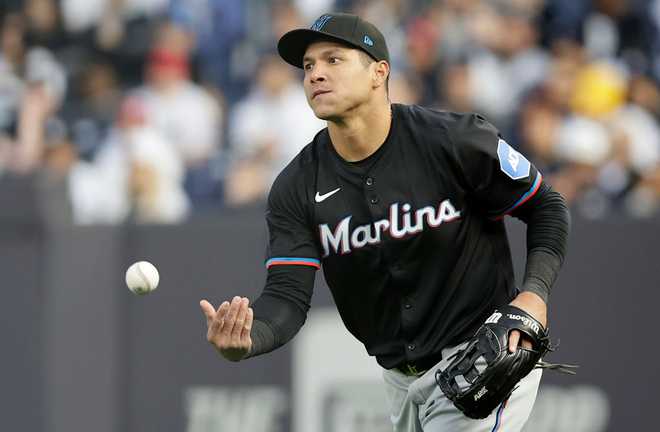 Miami Marlins v New York Yankees NEW YORK, NEW YORK - APRIL 08: (NEW YORK DAILIES OUT) Avisail Garcia #24 of the Miami Marlins in action against the New York Yankees at Yankee Stadium on April 08, 2024 in New York City. The Yankees defeated the Marlins 7-0. (Photo by Jim McIsaac/Getty Images)