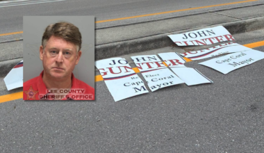 Cape Coral man accused of damaging, stealing John Gunter mayoral campaign signs