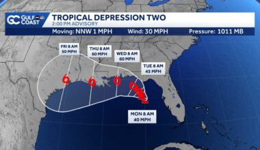 Tropical Depression Two formed in the Gulf Sunday morning