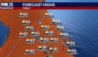 Orlando weather: Isolated downpours, storms with seasonable highs for Central Florida
