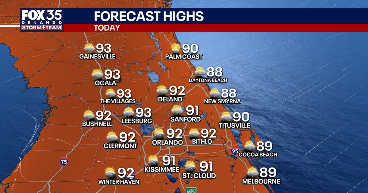 Orlando weather: Isolated downpours, storms with seasonable highs for Central Florida