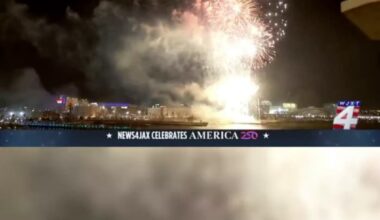 Fireworks light up the Northeast Florida sky for America 250