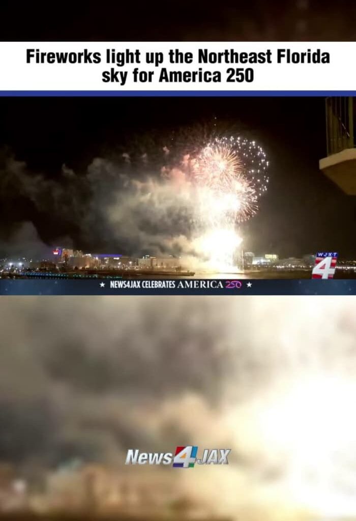 Fireworks light up the Northeast Florida sky for America 250