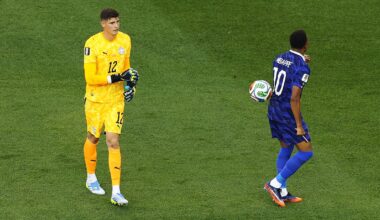 VIDEO: Paraguay goalkeeper Orlando Gill throws ball at Kylian Mbappe after handshake snub - with France superstar settling ill-tempered World Cup clash