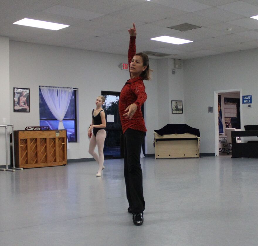 Artistic Director Iliana Lopez provides instruction during class at Gulfshore Ballet.