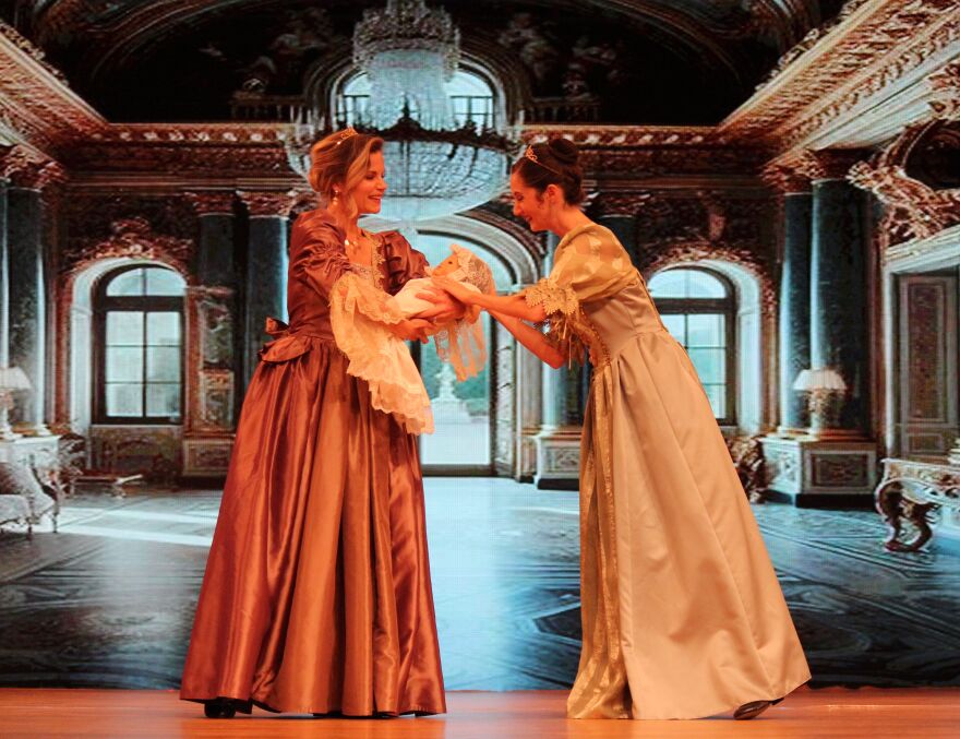 Megan Berry (left) with Paola Cifuentes in Gulfshore Ballet's 2024 production of 'The Sleeping Beauty Ballet' at the Tribby Arts Center.