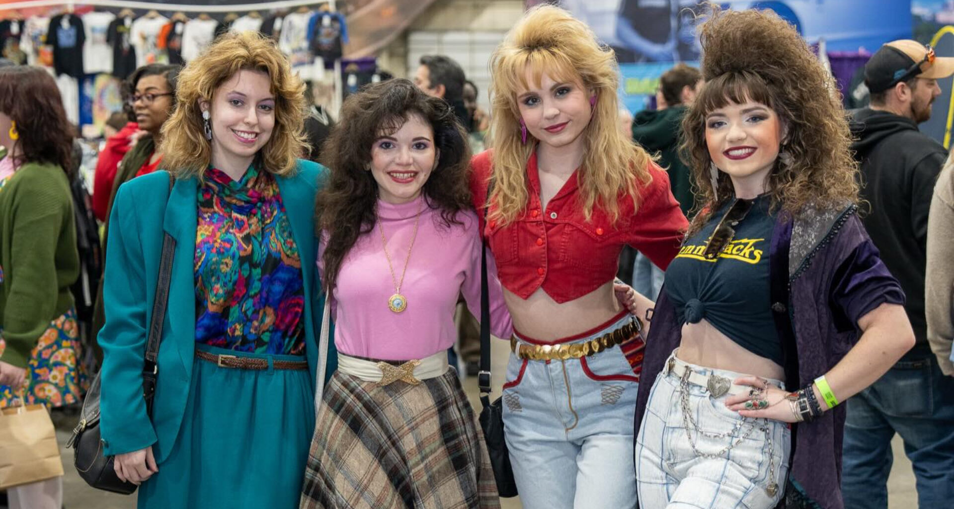 people posing in vintage clothing