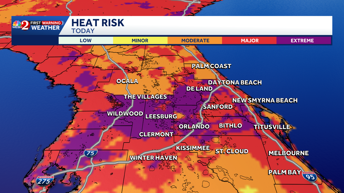 Dangerous heat expected in Central Florida as feels-like temps reach triple digits