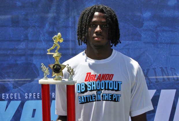 Will Jackson, 2027, Evans, overall MVP at the 2026 Orlando QB Shootout. (Chris Hays/Orlando Sentinel)