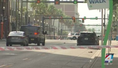 Heavy police presence shuts down part of East Bay Street in downtown Jacksonville