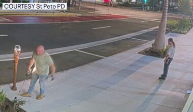 Police search for men after St. Pete apartment building vandalized
