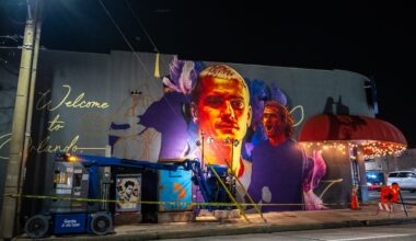 Mural welcoming soccer star Antoine Griezmann to Orlando pops up at corner of Mills and Colonial