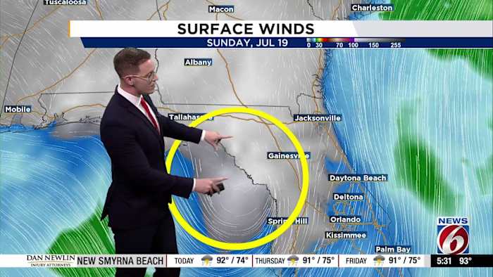 Possible tropical development creates moisture influx for Central Florida
