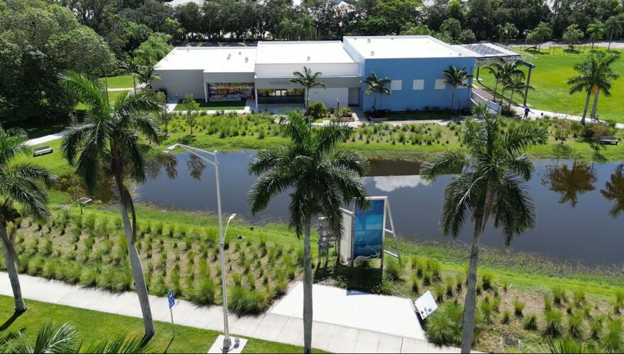 Aerial view of portion of Alliance for the Arts' 10-acre campus on McGregor Boulevard in Fort Myers.