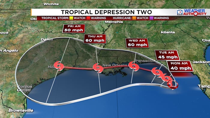 Tropical Depression 2 forms in northern Gulf, threatens Florida panhandle