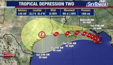 Tropical Depression Two expected to become tropical storm Monday