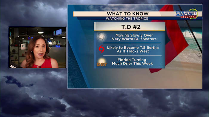 Tropical Depression Two Expected to Become Tropical Storm Bertha Monday