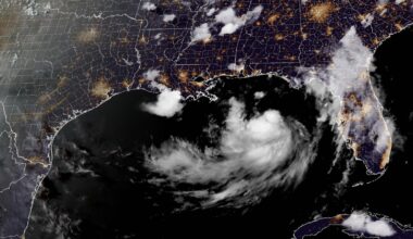 Tropical Storm Bertha in the Gulf of Mexico is moving toward the Florida Panhandle and Alabama