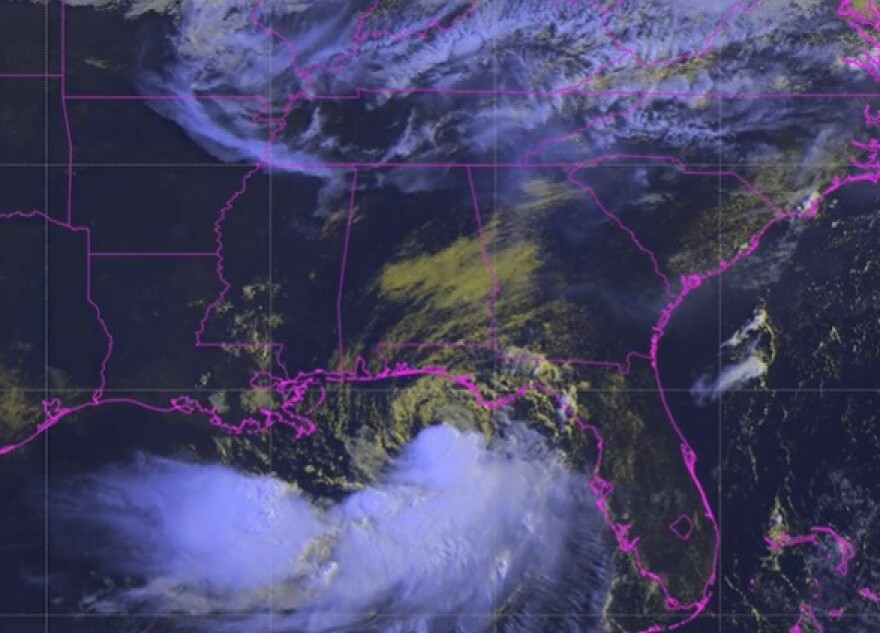 Satellite presentation of Tropical Storm Bertha on July 21, 2026.