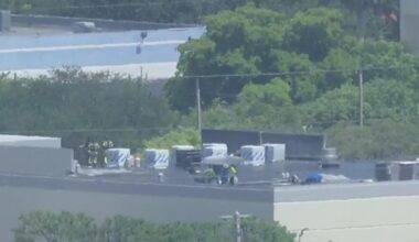 Crews work to extinguish warehouse fire in Doral, officials say