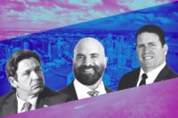 Governor Ron DeSantis, City Commissioner Damian Pardo and City Attorney George Wysong