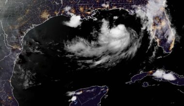 Tropical Storm Bertha in the Gulf of Mexico moves toward the Florida Panhandle and Alabama