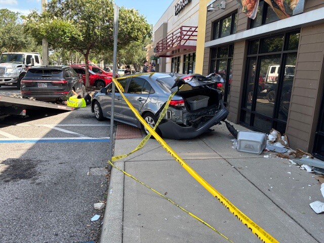 vehicle into restaurant in Carrollwood