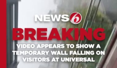 Video appears to show temporary wall falling on visitors at Universal Orlando